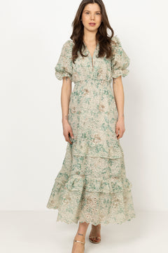Nanni Fleur Maxi Dress - Green Flower
