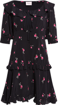 Ilse Flower Miniklänning - Black Pink