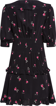 Ilse Flower Mini Dress - Black Pink