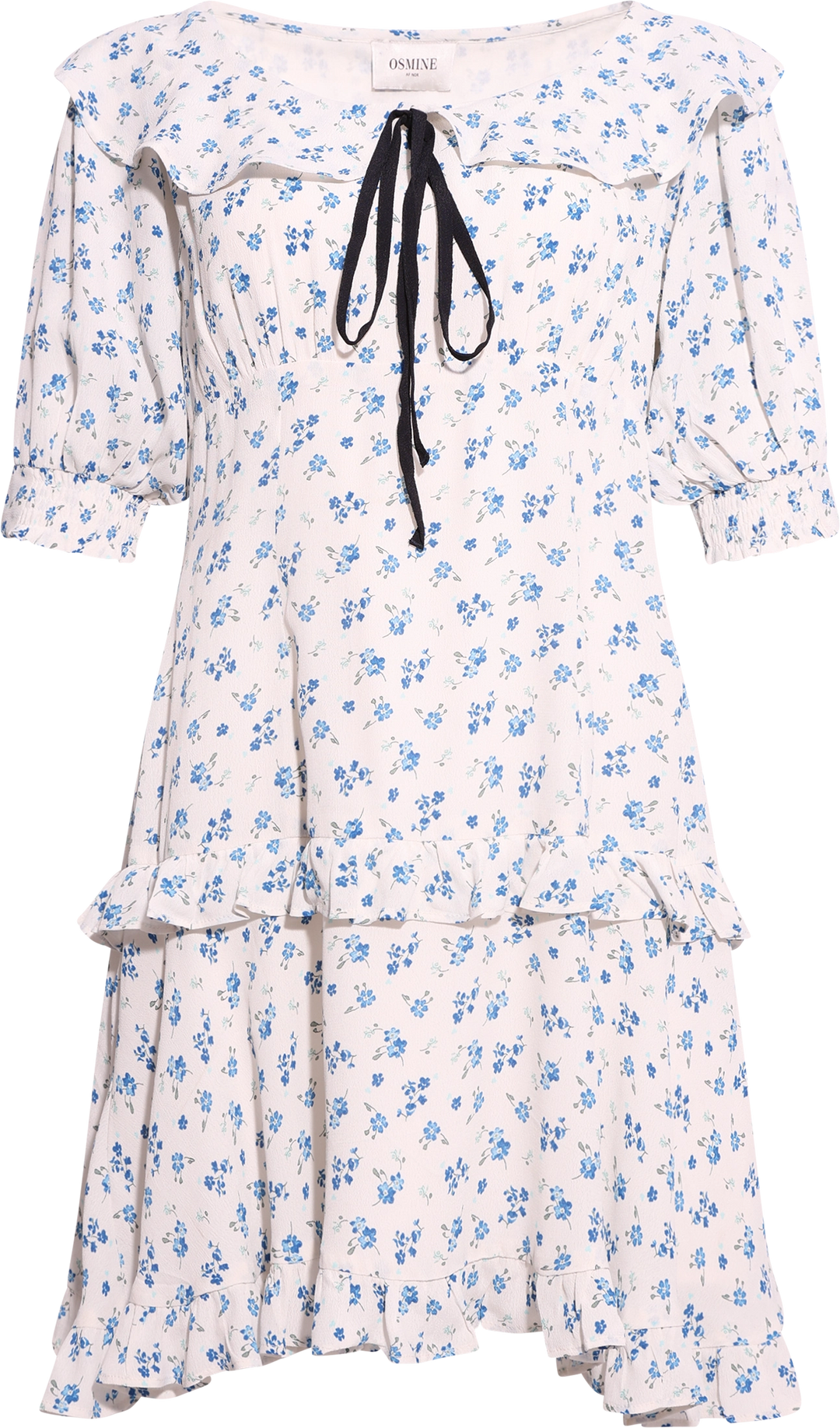 Ilse Floral Mini Dress - Blue/White