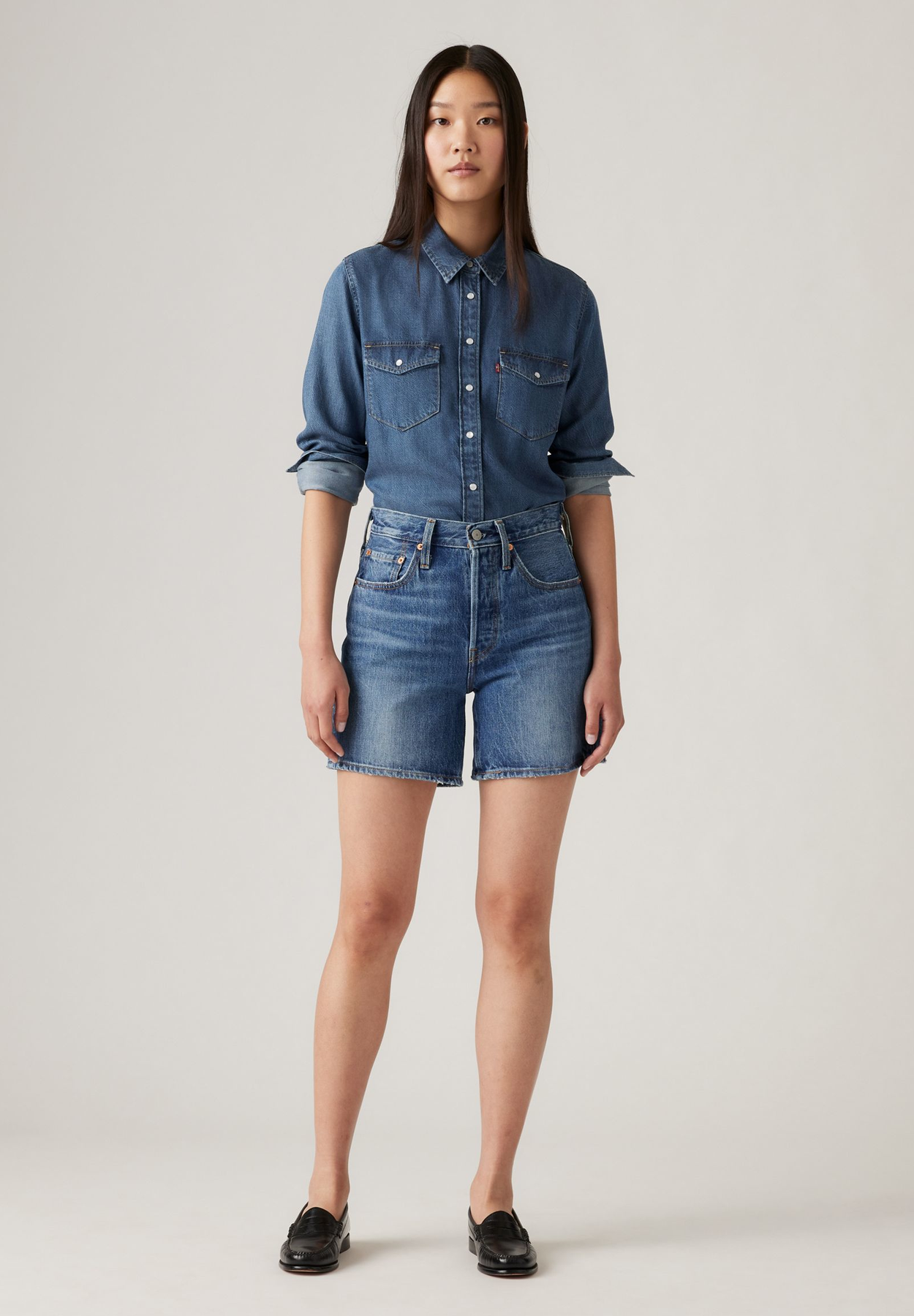 501 Mid Thigh Short - Blue Beauty