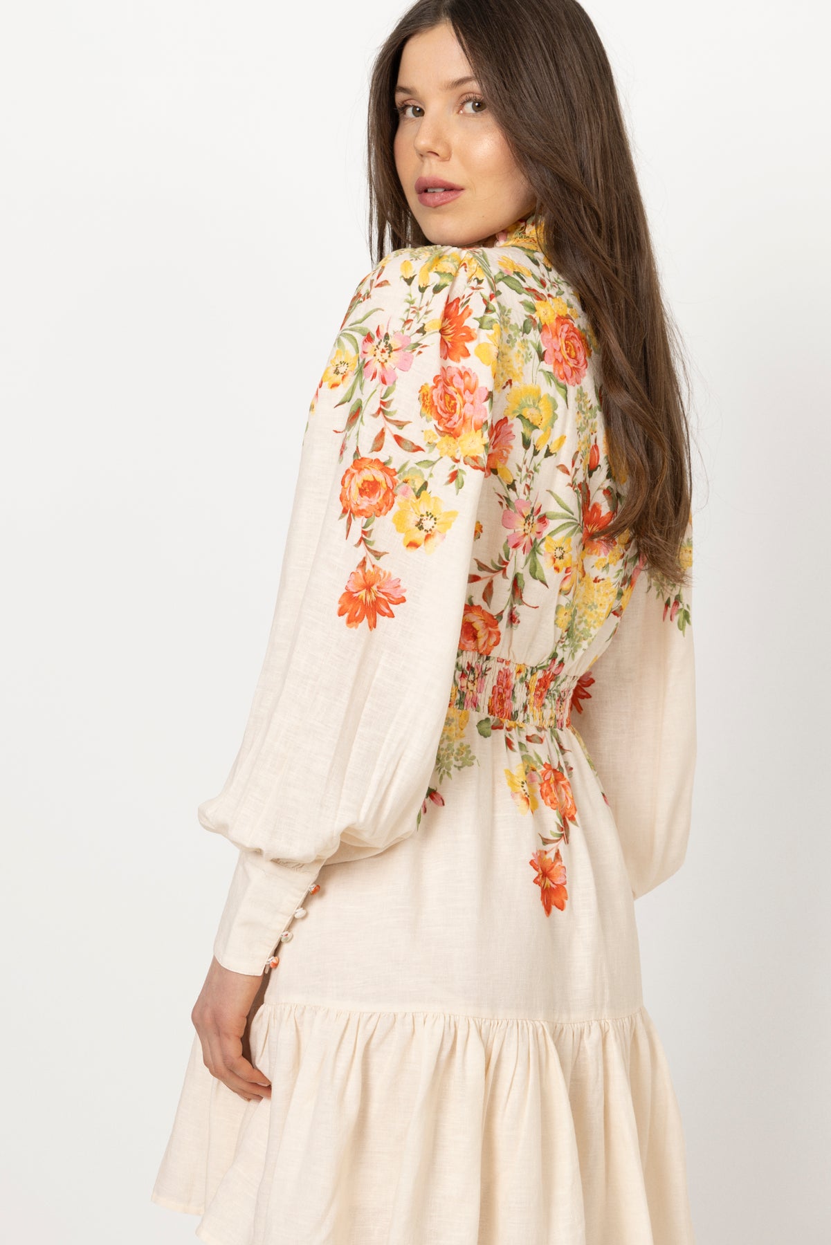 Liv Floral Linen Dress - Multi