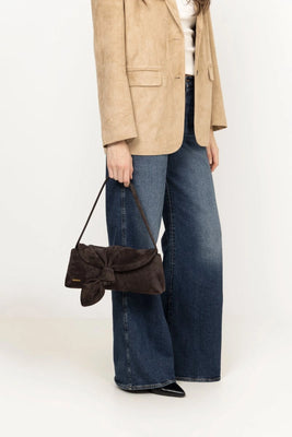 Suede Knot Scarf Bag - Chocolate Torte