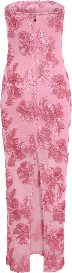 3D Mesh Maxi Dress - Sea Pink