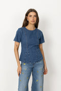 Turig Alena SS Topp - Mid Blue Wash
