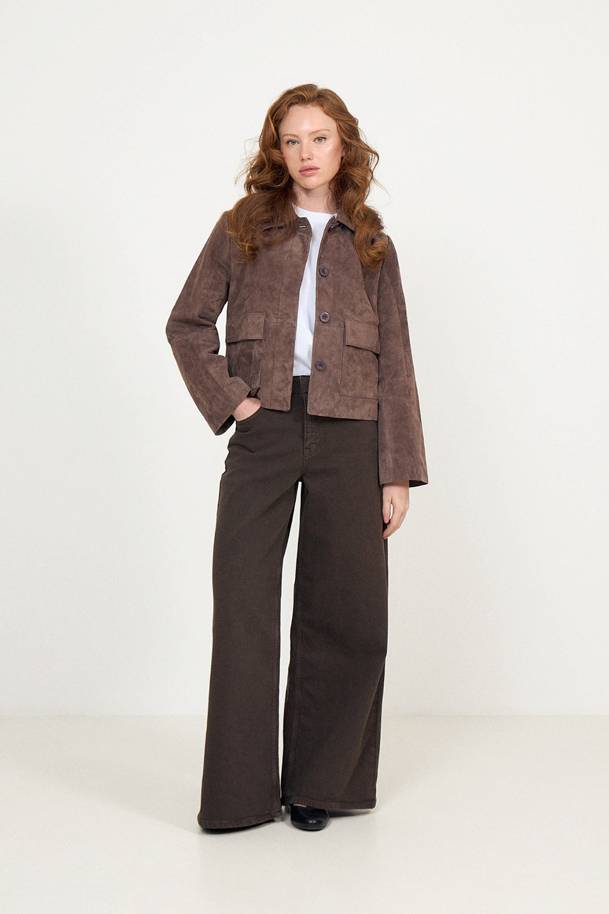 Ruth Suede Leather Jacket - Brun