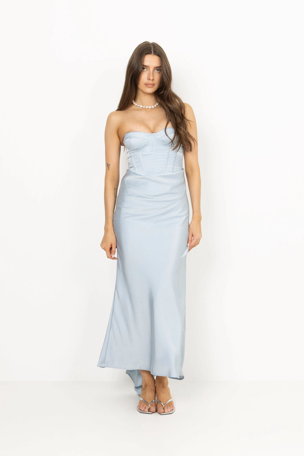 Satin Corset Maxi Dress - Plein Air