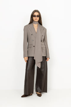 Oversized Scarf Blazer - Driftwood