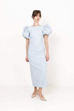 Jacquard Midi Puffy Dress - Plein Air