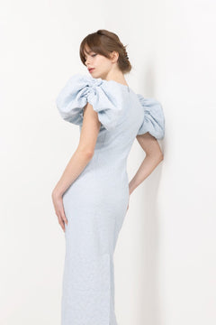 Jacquard Midi Puffy Dress - Plein Air