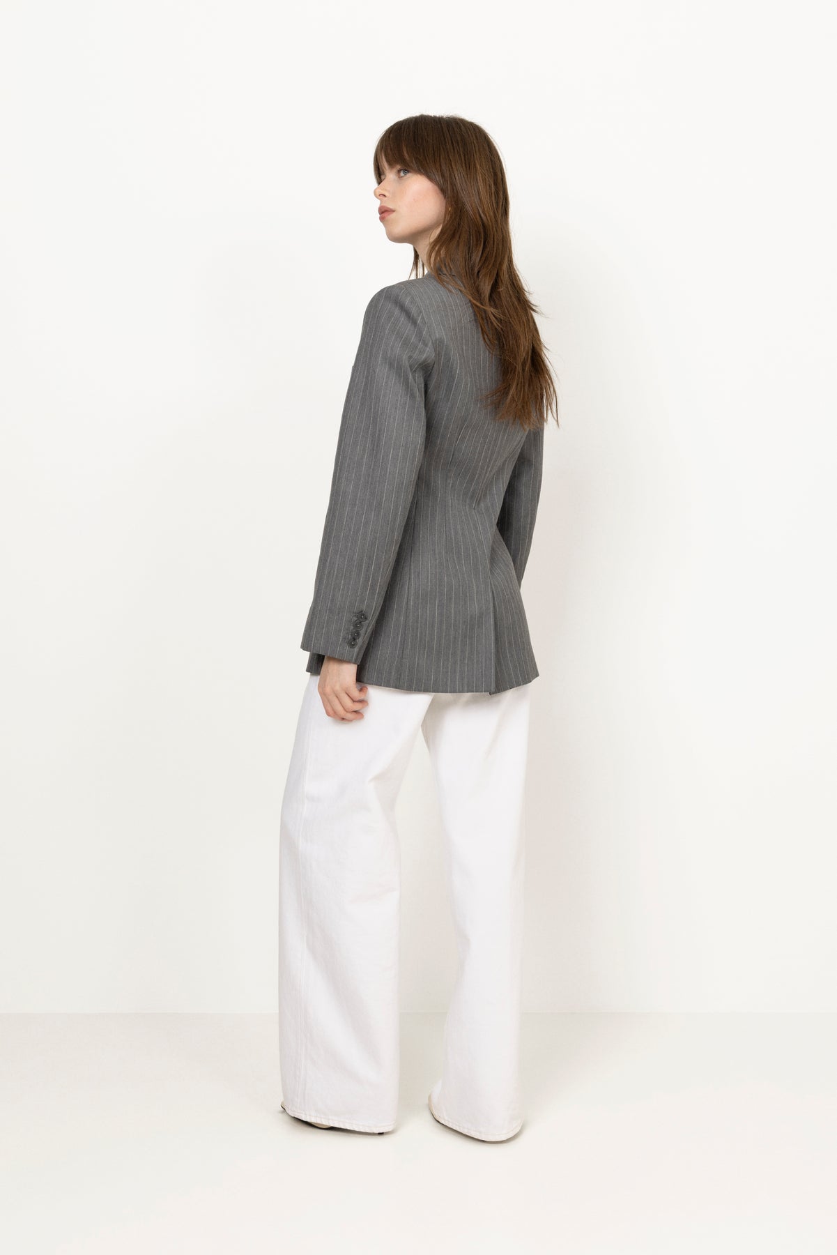 Tiphaine Blazer - Light Grey Pinstripe
