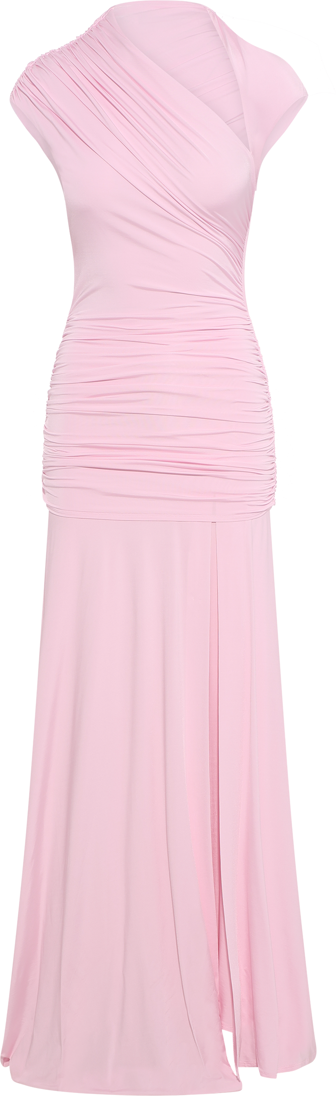 Jersey Draped Maxi Dress - Pink