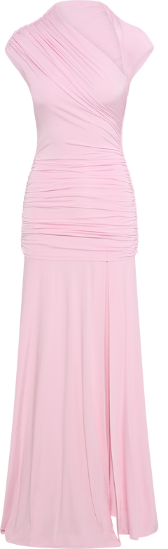 Jersey Draped Maxi Dress - Pink