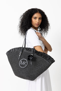 Lg Fan Tote - Black/Black