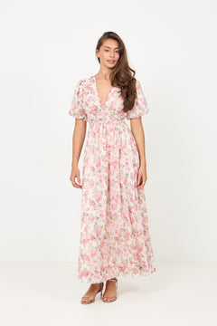 Nordalill Flower Maxi Dress - Pink Floral