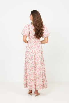 Nordalill Flower Maxi Dress - Pink Floral