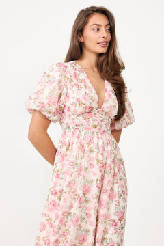 Nordalill Flower Maxi Dress - Pink Floral