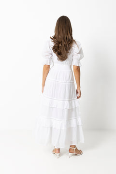Vera Voile Dress - White