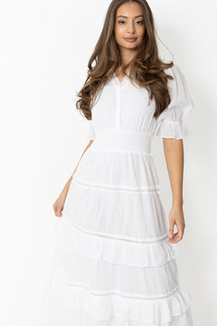 Vera Voile Dress - White