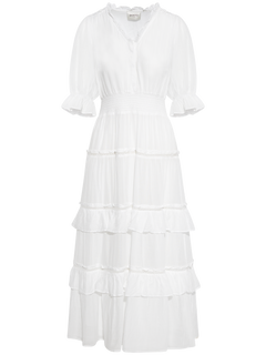 Vera Voile Dress - White