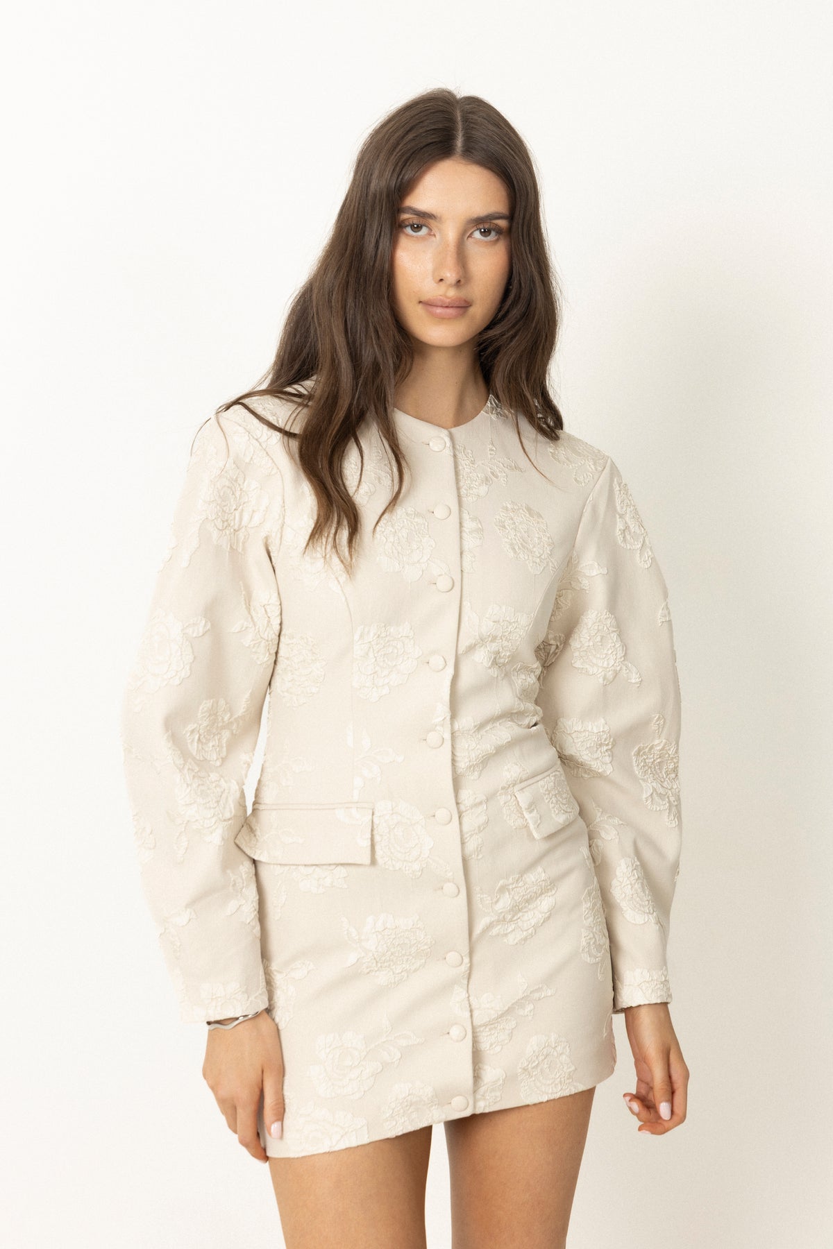 Jacquard Tailored Dress - Rainy Day