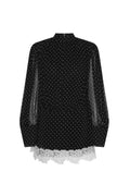 Minidress Ls Lace Detail - Svart