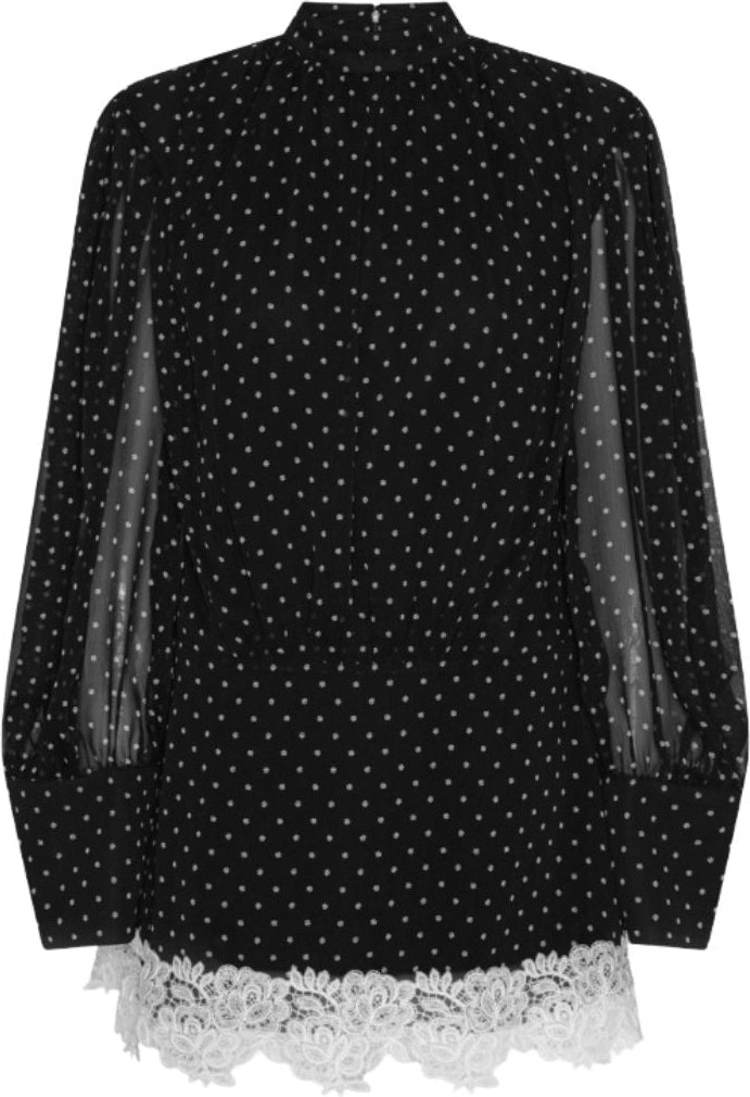 Minidress Ls Lace Detail - Black Comb.