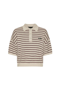 Slinky Knit Polo - Oatmeal Comb.