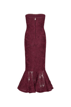 Flower Mesh Flounce Dress - Decadent Chocolate