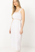 Evelyn Cotton Voile Dress - Vit