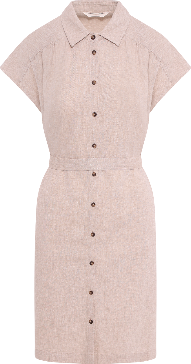 Viana Ginia Ss Shirt Dress - Sand Melange