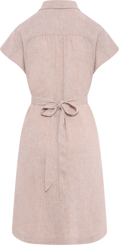Viana Ginia Ss Shirt Dress - Sand Melange