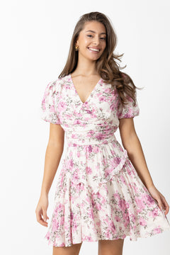 Aase Mini Flower Dress - Pink Floral