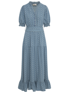 Grete Denim Maxi Dress - Light Blue