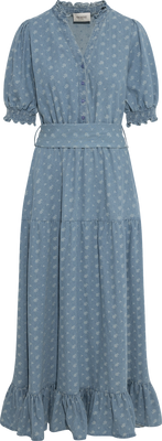 Grete Denim Maxi Dress - Light Blue