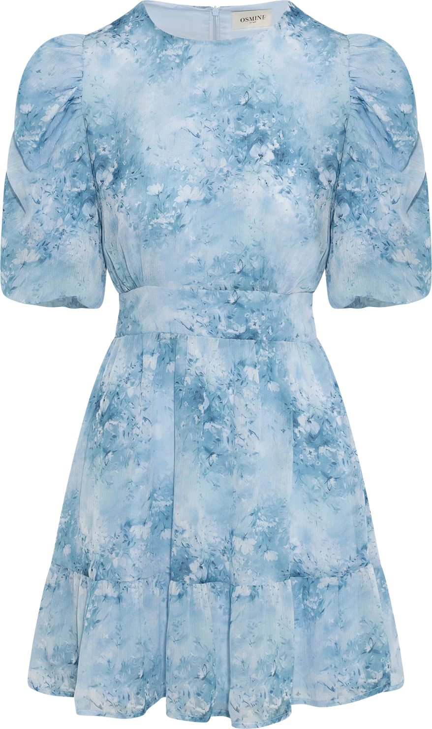 Santi Chiffon Mini Dress - Blue