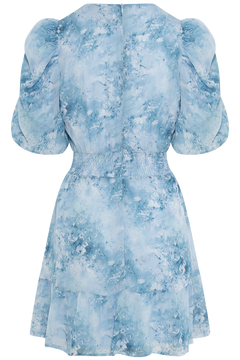 Santi Chiffon Mini Dress - Blue