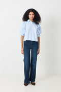 Etta Stripe Stone Skjorta - Light Blue