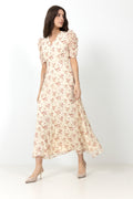 Vira Floral Dress - Creme