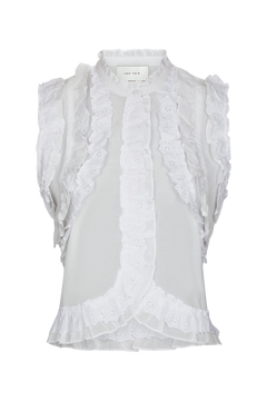 Celia Ruffle Top - White