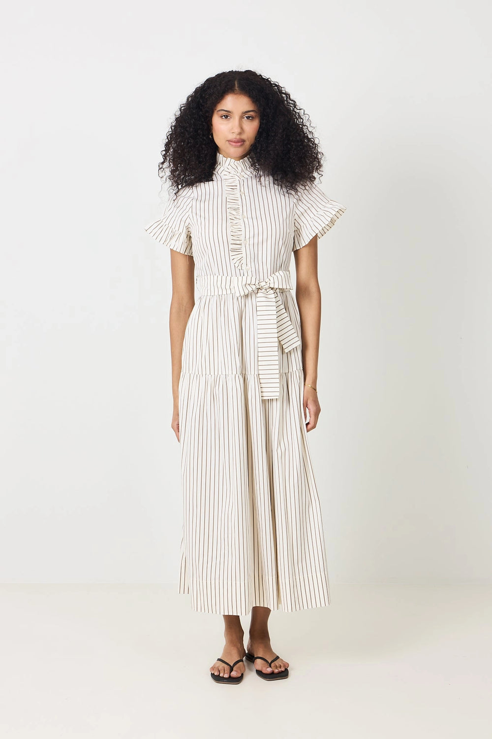 Nellie Wide Stripe Dress - Ivory