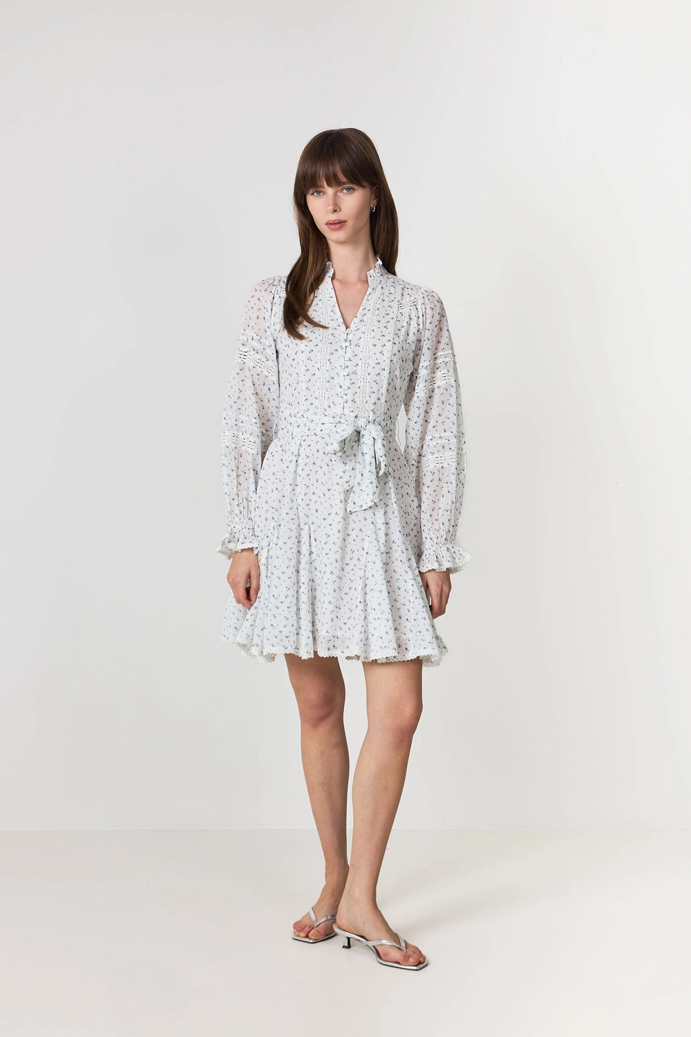 Birgitte Print Flower Dress - Off White