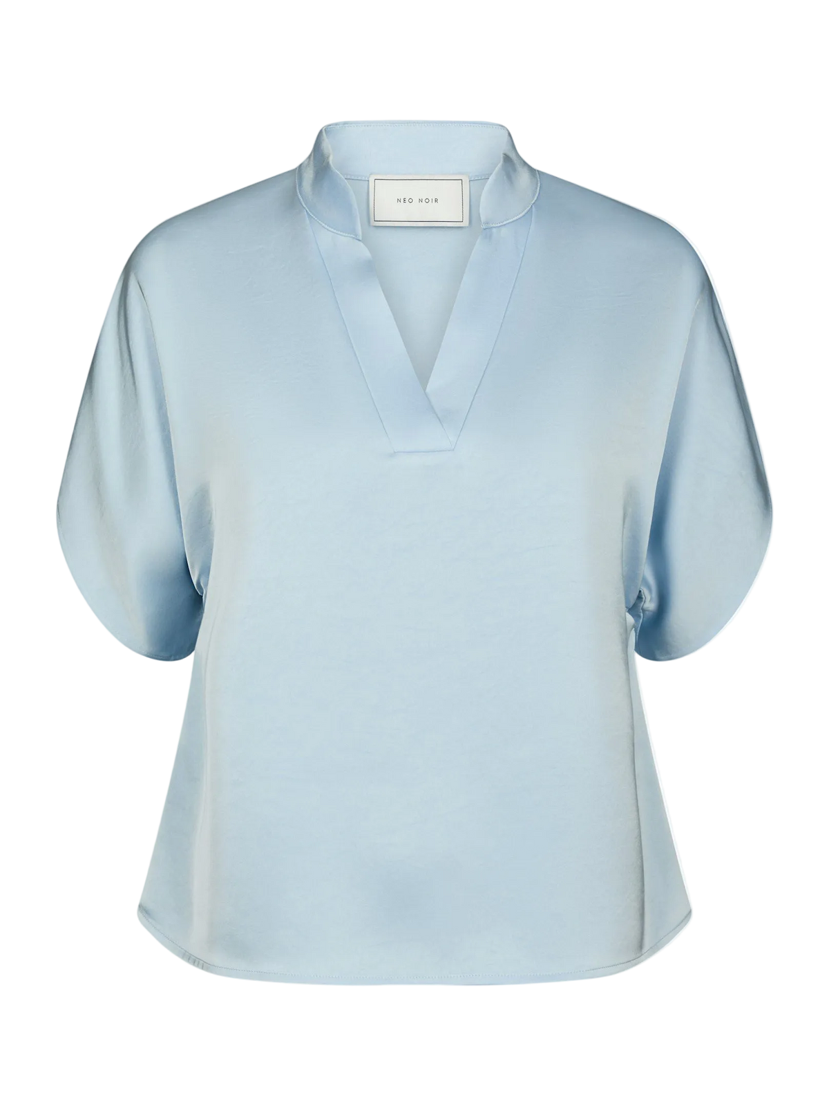 Anelle Heavy Sateen Blouse - Light Blue