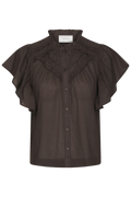 Vinsa S Voile Top - Dark Brown