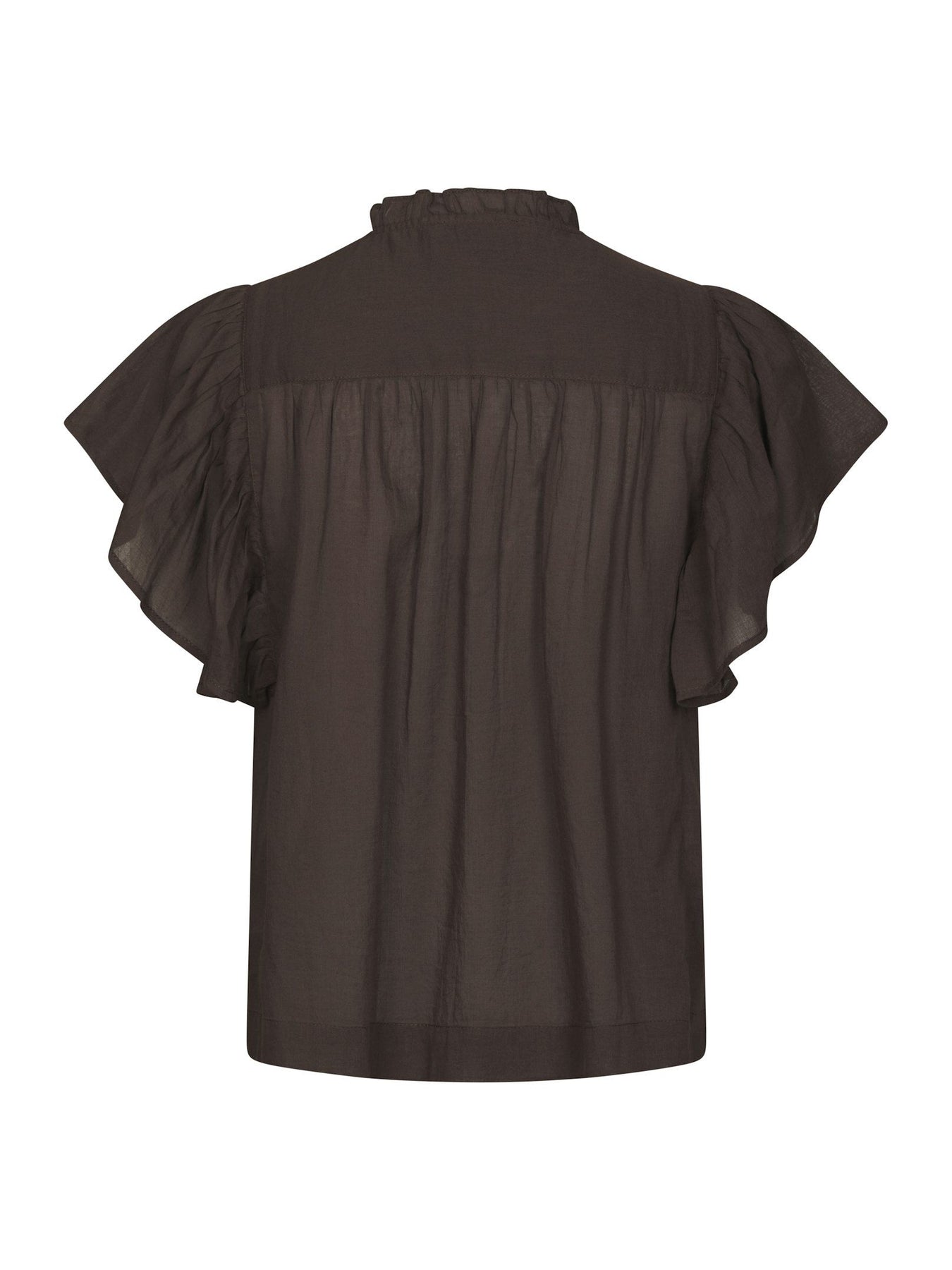 Vinsa S Voile Top - Dark Brown
