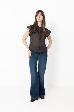 Vinsa S Voile Top - Dark Brown
