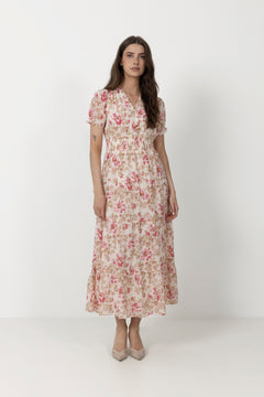 Kanza Flower Rose Dress - Rose
