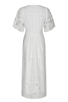 Lunette Emb Dress - White