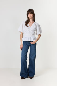 Sapura Mini Dot Blouse - White