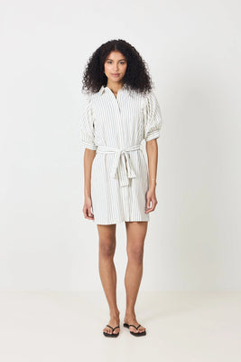 Serene Slim Stripe Dress - Off White